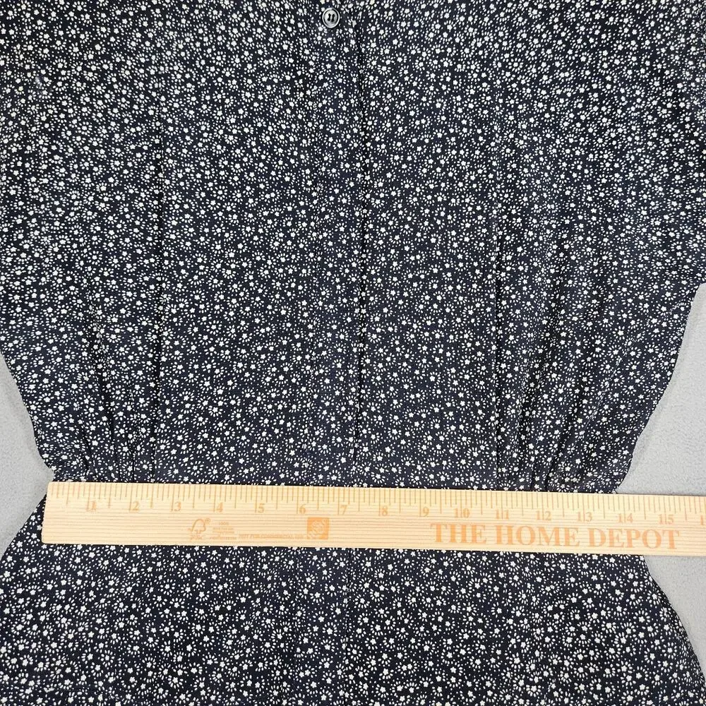 Vtg Liz Claiborne Dress Size 10 Blue Midi Stars Cottage Celestial Modest Pockets